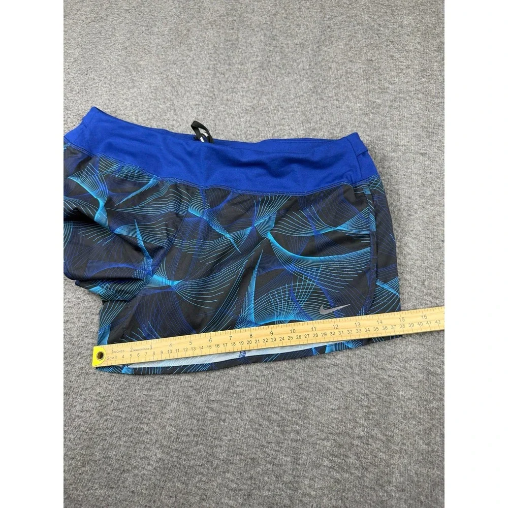 Nike‎ Flex Rival Running Shorts Women's XL Blue Abstract Print Lined Athletic